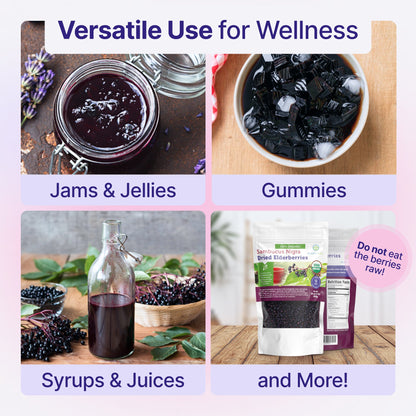 USDA Certified Organic Dried Elderberries - Bulk -